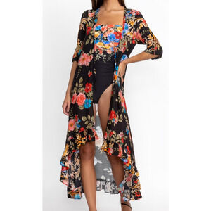 Johnny Was Royal Long Ruffle Kimono M